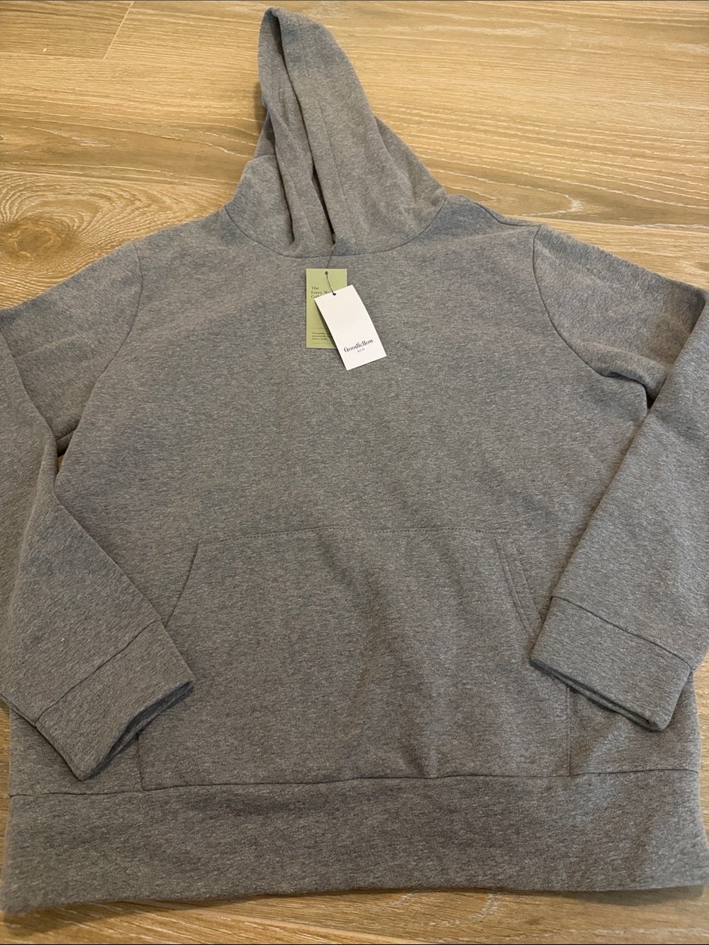 Men's Gray Hooded Pullover Sweatshirt Goodfellow NWT L